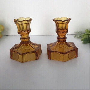 VINTAGE Fostoria 1886 and 1887 Patriot and Liberty Bell Coin Candle Holders